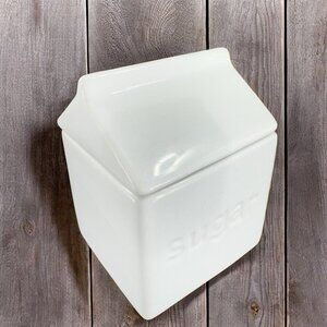 Bia Cordon Bleu White Porcelain Milk Cartoon Sugar Bowl With Lid Container Jar